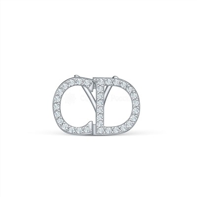 Подвеска из серебра с фианитами родированная - CD 925 пробы П-2854-Р