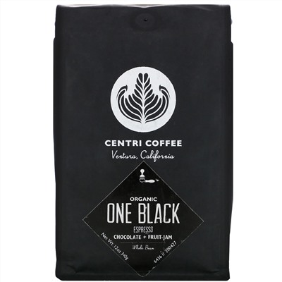 Cafe Altura, Organic Centri Coffee,  One Black, Espresso, Whole Bean, Chocolate + Fruit Jam, 12 oz (340 g)