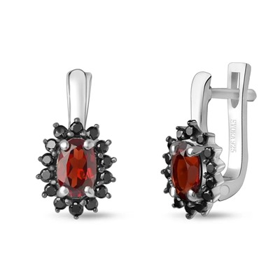 Серьги, гранат , шпинель, Фиона