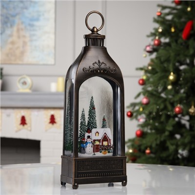 Фигура светодиодная «Зимний городок», 36×12.8×6.5 см, музыка, батарейки ААх3 (не в комплекте), USB, свечение тёплое белое