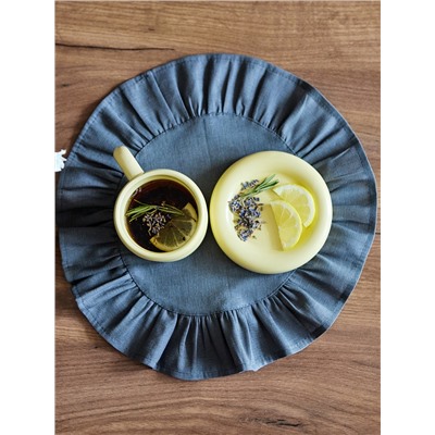 Набор салфеток «Этель», 36×36 см - 2 шт., серый, лён 48%, хлопок 52%, 206 г/м²