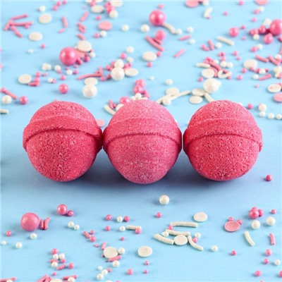 Бомбочки для ванны, 3×20 г, аромат малины, BEAUTY FOOD