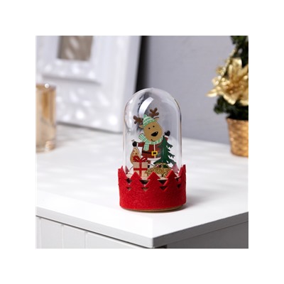 Светодиодная фигура под куполом «Оленёнок» 6×9.5×6 см, дерево, батарейки LR1130×3 (в комплекте), свечение тёплое белое