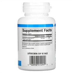 Natural Factors, витамин K2, 100 мкг, 60 вегетарианских капсул