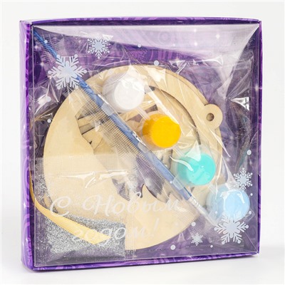 Ёлочная подвеска из дерева своими руками на новый год «Олень», набор для творчества