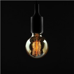 Лампа накаливания винтажная «Шар», G80, 60 Вт, Е27, 230 В, 120×80 мм, теплый белый