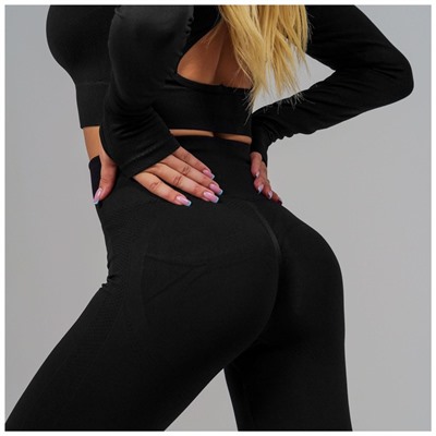 Легинсы спортивные, р. L, цвет чёрный