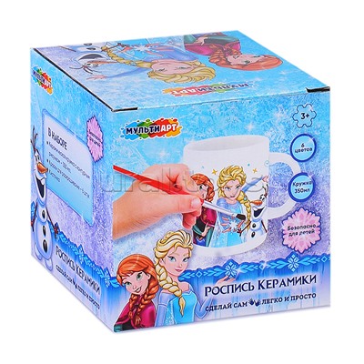 Кружка для росписи, 6 цв. "Снежная принцесса"