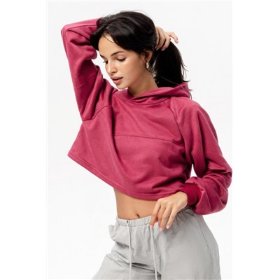 Свитшот 2 оверсайз короткий (Брусника)