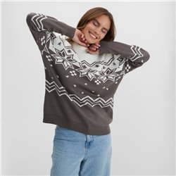 Свитер вязаный новогодний KAFTAN Scandinavia, размер 50, серый