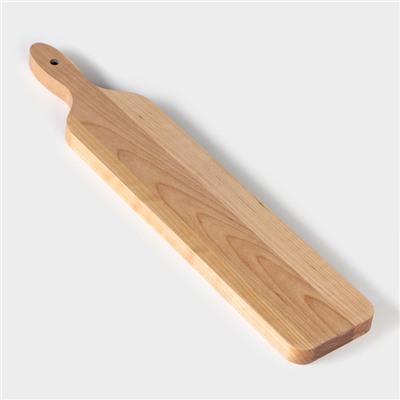 Доска для подачи шотов с ручкой Доляна, 45×9×1.8 см, на 6 рюмок, d=3.9 см, с пропиткой, дерево берёза