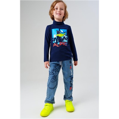 Брюки текстильные джинсовые утепленные флисом для мальчиков PLAYTODAY, 1226897