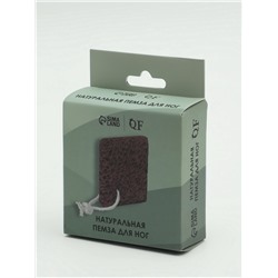 Натуральная пемза для педикюра, с подвесом, 8×8 см, в коробке, коричневая