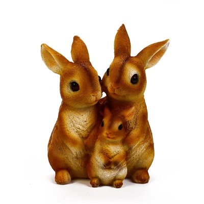 Садовая фигура из полистоуна «Семья зайцев», 26×17×13 см