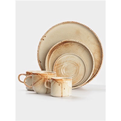 Тарелка Magistro Organic brown, d=16 см, фарфор бежевая