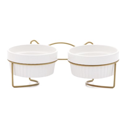 Миски керамические на подставке 2×250 мл