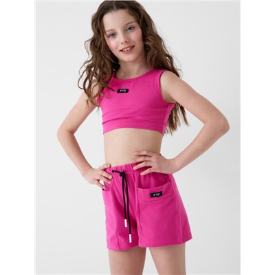 Комплект трикотажный для девочек: топ, шорты