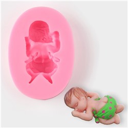 Молд для заливки 3D «Малыш», силикон, 6×4×2 см, розовый