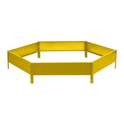 Клумба оцинкованная, d=140 см, высота бортика 15 см, жёлтая, Greengo