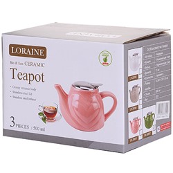 30641 Заварочный чайник РОЗОВЫЙ 500 мл LR (х24)