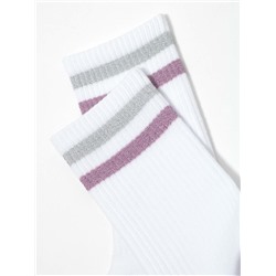 Удлиненные CONTE ACTIVE Хлопковые носки с яркими полосками из люрекса