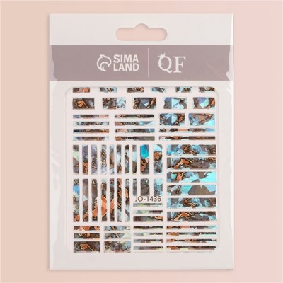 Наклейки для ногтей «Эффект битого стекла», фольгированные, разноцветные