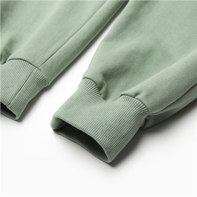 Костюм с начёсом женский (толстовка, брюки) Tusi, размер 44, оливковый