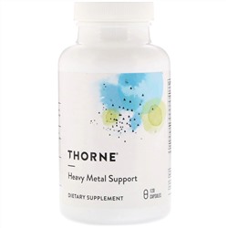 Thorne Research, Heavy Metal Support, добавка для детоксикации печени и почек, 120 капсул