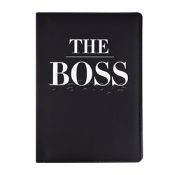 Обложка для паспорта "The BOSS" 10x14 см, искусственная кожа, поролон, шелкография