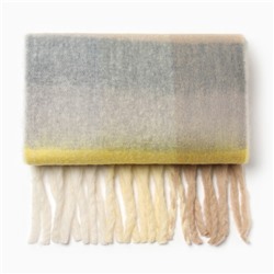 Шарф зимний объемный с кистями MINAKU, принт клетка, размер 210×38+18 см