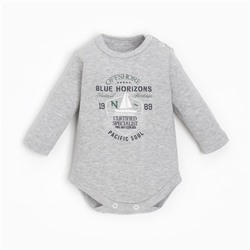 Боди детское, цвет серый, рост 62 см