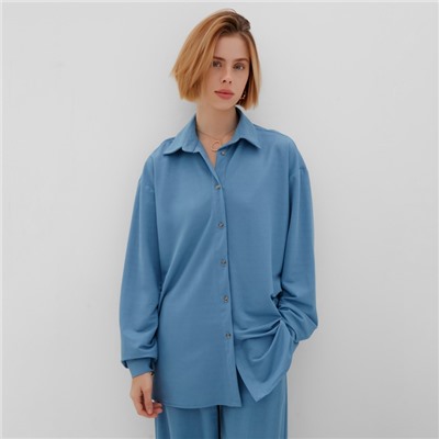 Костюм женский (рубашка, брюки) MINAKU: Home Collection, размер 42, голубой