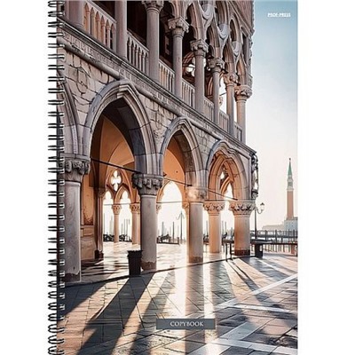 Тетрадь А4  96л клетка на спирали "АРХИТЕКТУРНЫЕ ШЕДЕВРЫ" Т96-8330 Проф-Пресс