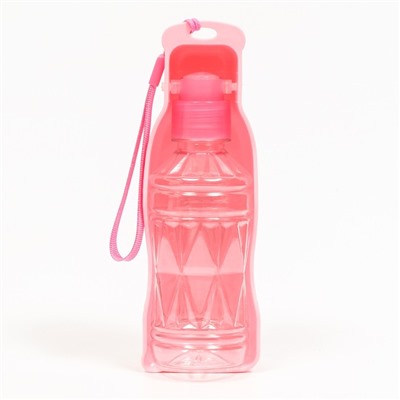 Автопоилка прогулочная с фигурной бутылочкой, 250 мл, розовая