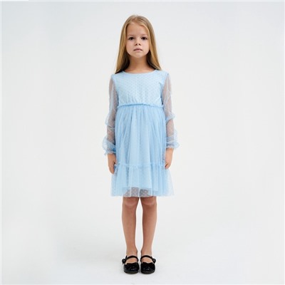 Платье для девочки сетка KAFTAN, размер 30 (98-104 см), голубой