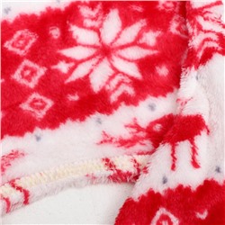 Комбинезон «Олени», с капюшоном, размер S, ДС 25 см, ОГ 35 см, ОШ 25 см, красный