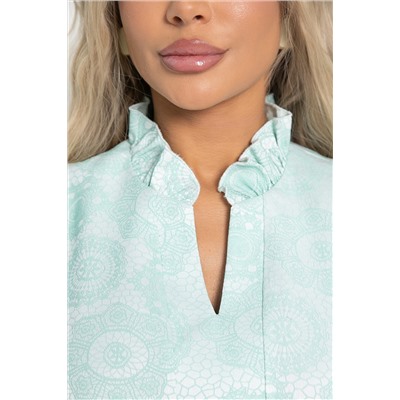 Блуза Доменика (бело-мятная) Б15017-18М