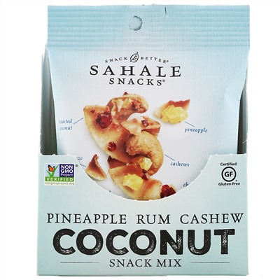 Sahale Snacks, Смесь снеков, ананас, ром, кешью и кокос, 7 пакетиков по 42,5 г (1,5 унции)