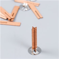 Фитиль для свечи с держателем двойной, дерево, набор 5 шт., 1×5 см