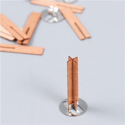 Фитиль для свечи с держателем двойной, дерево, набор 5 шт., 1×5 см