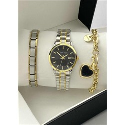 Подарочный набор для женщин часы, 2 браслета + коробка #22853081