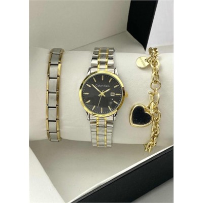 Подарочный набор для женщин часы, 2 браслета + коробка #22853081