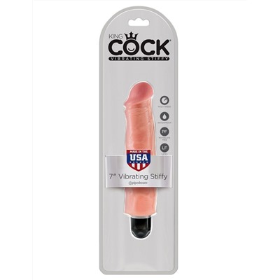 Телесный вибратор-реалистик 7  Vibrating Stiffy - 21,6 см.