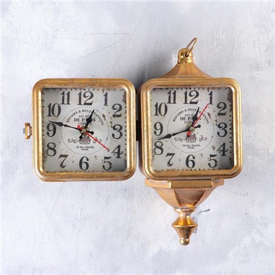 Часы настенные интерьерные «Уличный фонарь», двусторонние, на подвесе, бесшумные, плавный ход, 40×31 см