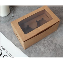 Коробка подарочная складная КРАФТ 13х9x7 см / QR97 /уп 12/420/689432  Капкейк