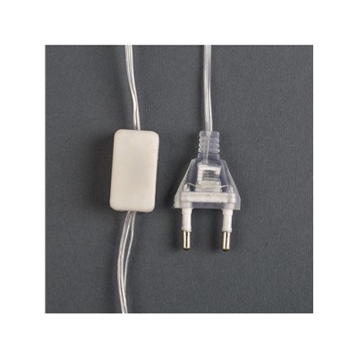 Гирлянда-нить, 4.5 м с насадками «Прищепки», IP20, прозрачная нить, 20 LED, свечение синее, 220 В