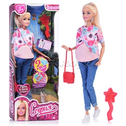 Кукла София беременная, 29 см. (руки и ноги сгиб, аксесс,) в коробке