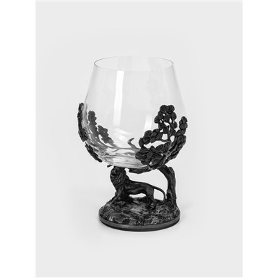 Бокал для коньяка «Лев», 310 мл, 8.3×2.3, стекло, прозрачный, серебряный