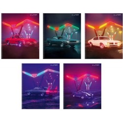 Тетрадь  80л клетка на спирали "Авто в неоне" ТСЛ808802 Listoff