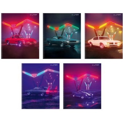 Тетрадь  80л клетка на спирали "Авто в неоне" ТСЛ808802 Listoff